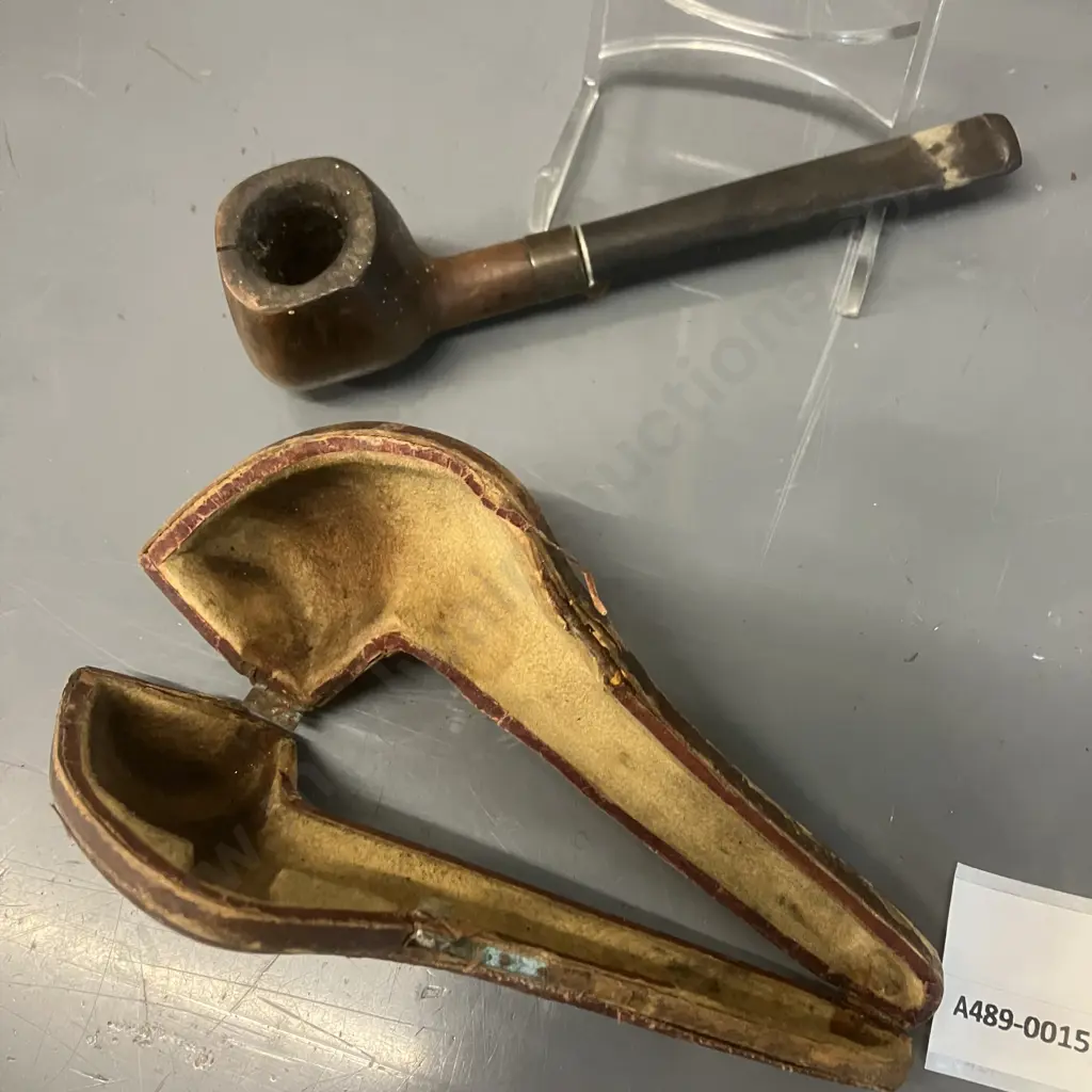 Vintage Tobacco Pipe Stamped Captain WH Selected, Vintage Pipe Case (As Found) Image 1++