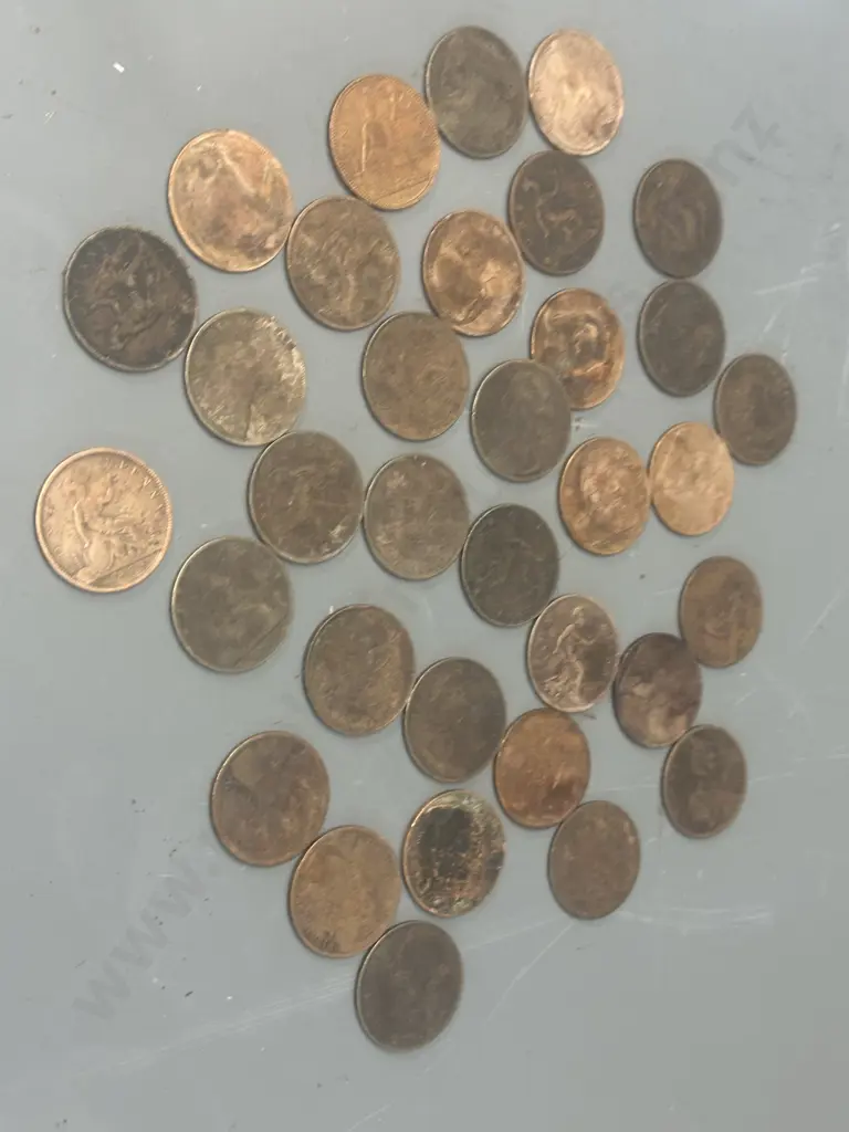 Selection Of Antique One Pennies Dated 1860,1873, Etc Image 1++