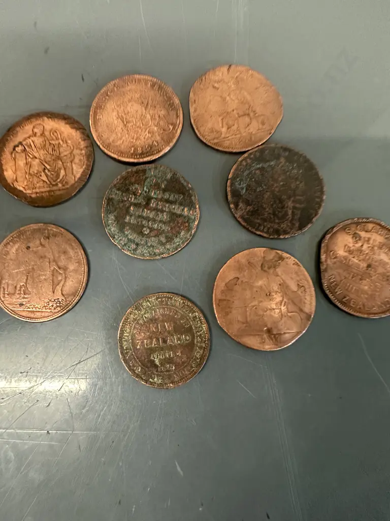 Selection Of Token Coins Including Hollaways Pills & Ointment 1858, S Clarkson Builder 1875 Etc Image 1++