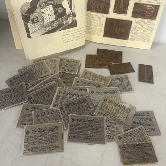 Vintage International Tobacco Ltd Album & Simmit Cigarettes With Assorted Copper Relief 'The Monument Cards' 