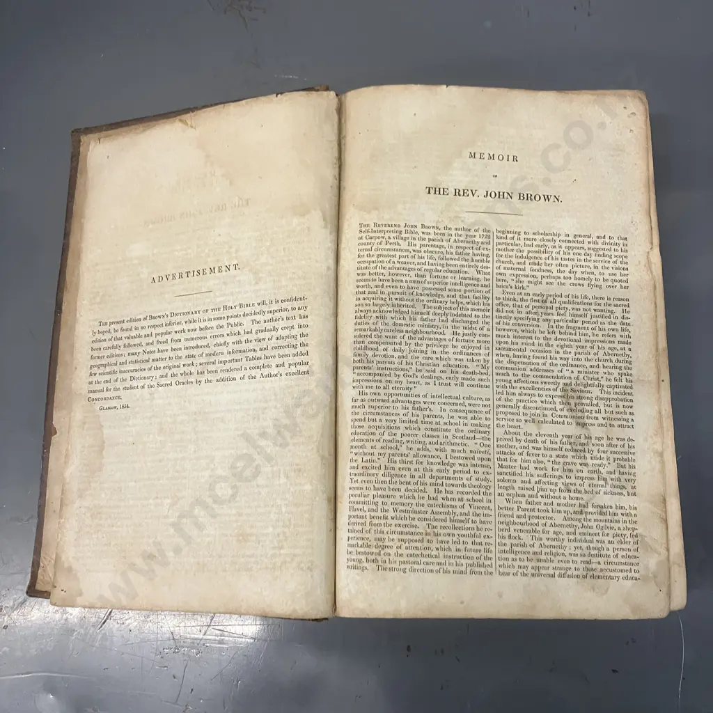 A Dictionary of The Holy Bible The Rev. John Brown & Memoir of The Author by His Grandson.1836, A.Fullarton & Co Glasgow Image 1++