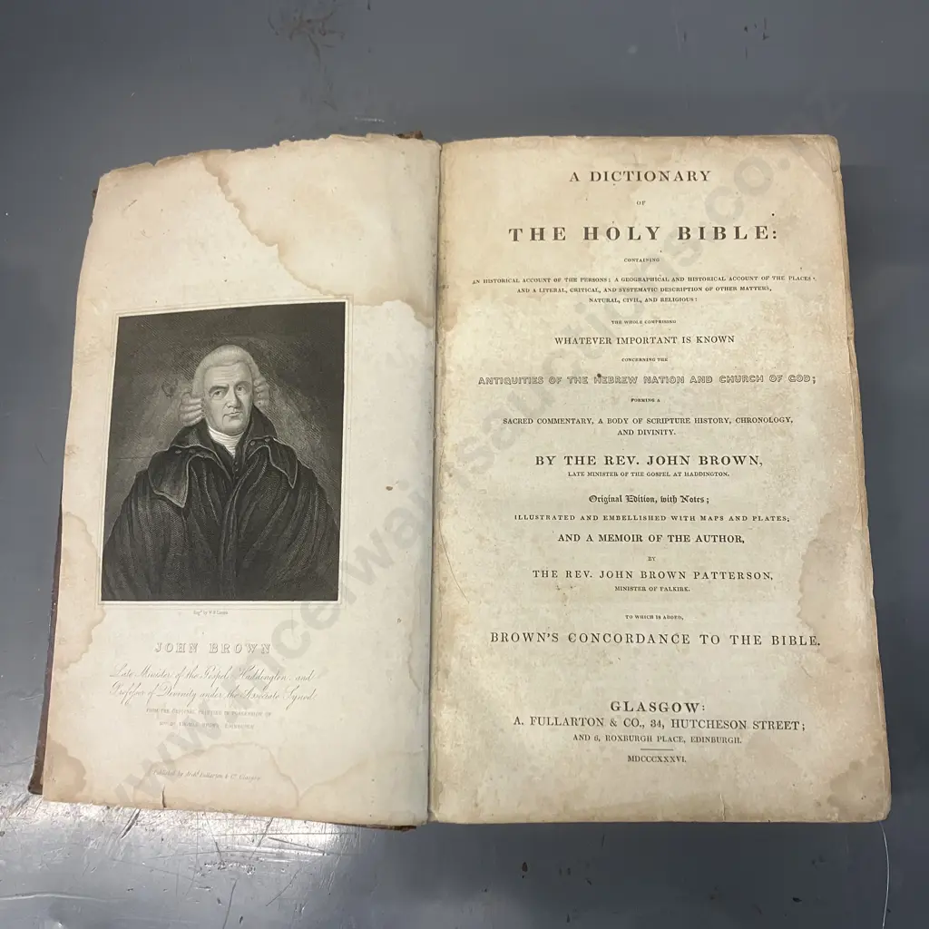 A Dictionary of The Holy Bible The Rev. John Brown & Memoir of The Author by His Grandson.1836, A.Fullarton & Co Glasgow Image 1++