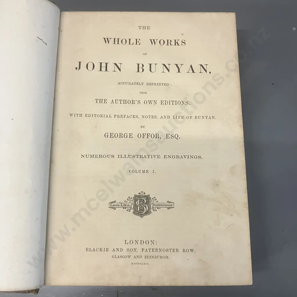 The Whole Works of John Bunyan; Accurately Reprinted from the Author's Own Editions. In Three Volumes Complete - 1862 Image 1++