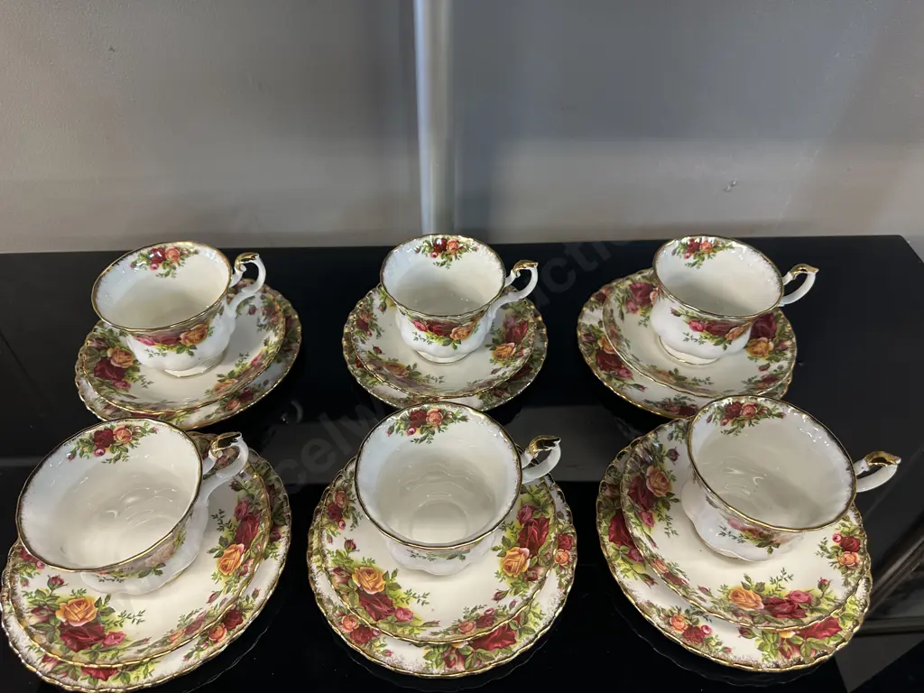 Vintage Royal Albert Bone China Old Country Rose Trios x6 Image 1++