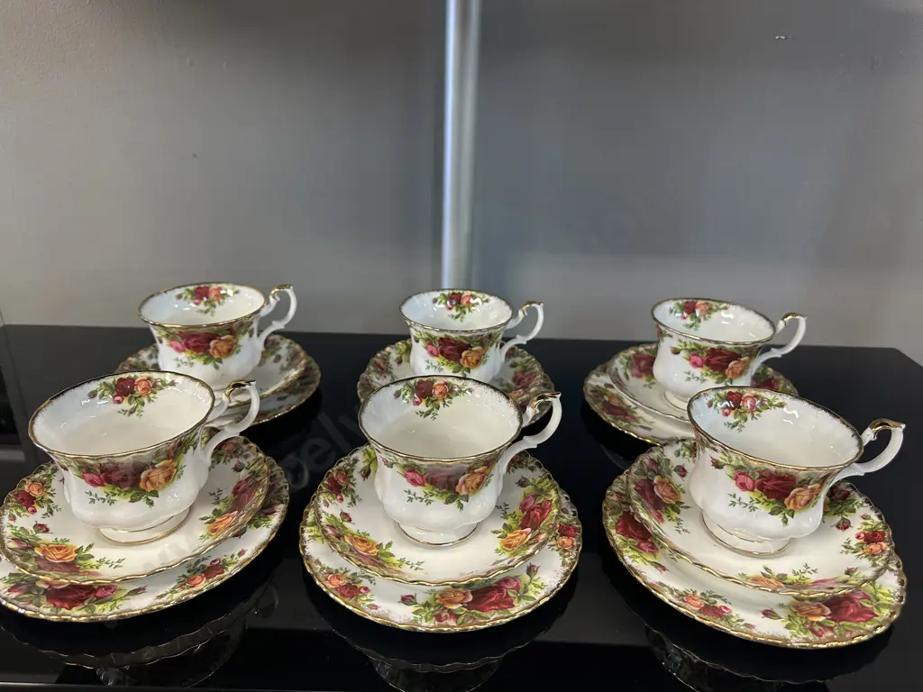 Vintage Royal Albert Bone China Old Country Rose Trios x6 Image 1++