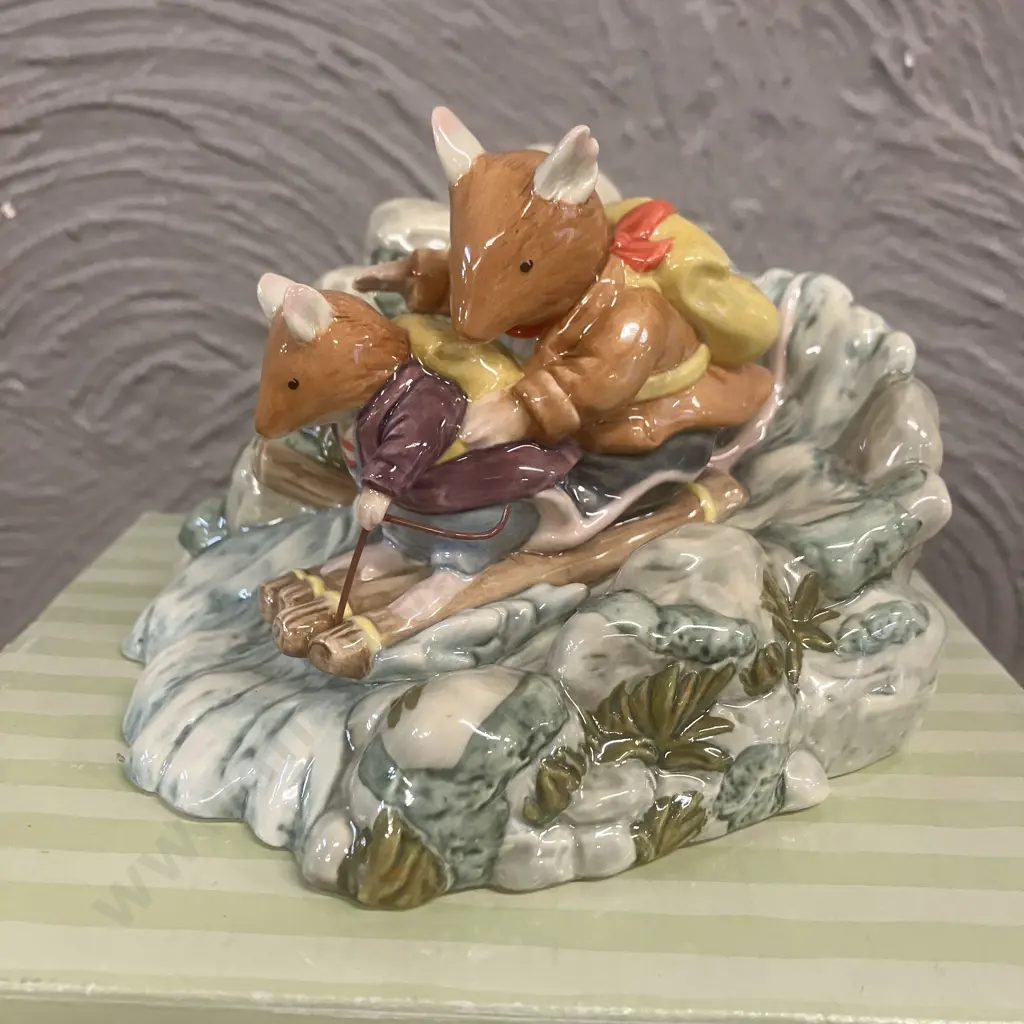 Rare Royal Doulton Brambly Hedge Figurine 'Shooting The Rapids DBH61, Ltd Edition 537 / 2000, Boxed With COA Image 1++