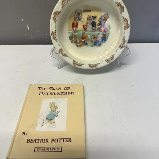 Royal Doulton Bunnykins Childrens Bowl & Beatrix Potter 'The Tale Of Peter Rabbit'