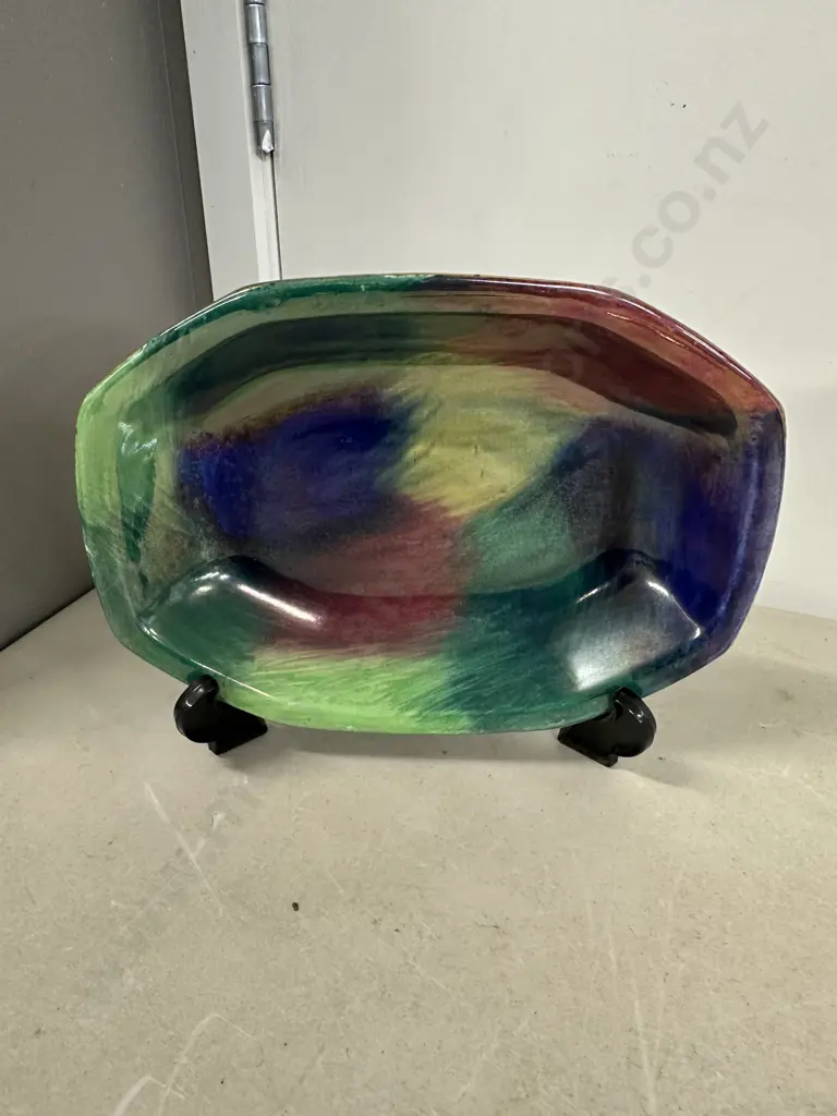 Art Deco Maling Lustre Ware Bowl #5254 H4,L26,D19. Image 1++