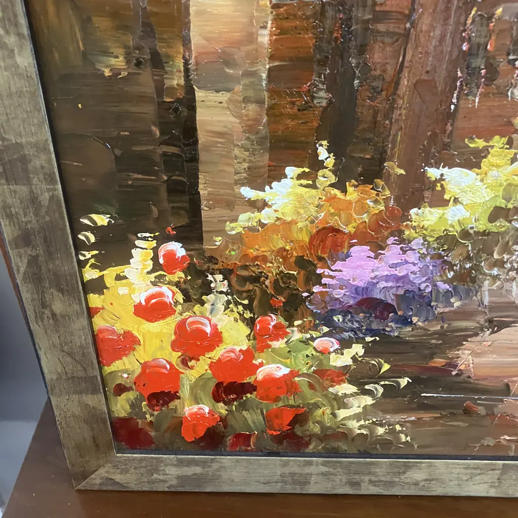 Tuscan Village Framed Original Oil On Canvas. 56 x 66cm Image 1++