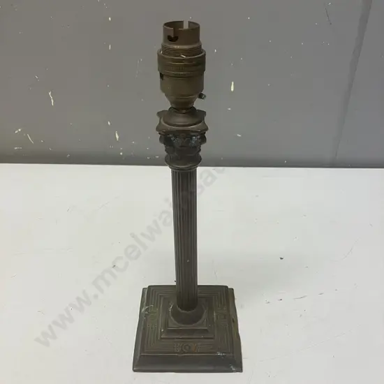 Vintage Copper Corinthian Column Lamp Base Only (No Electrics) H29cm