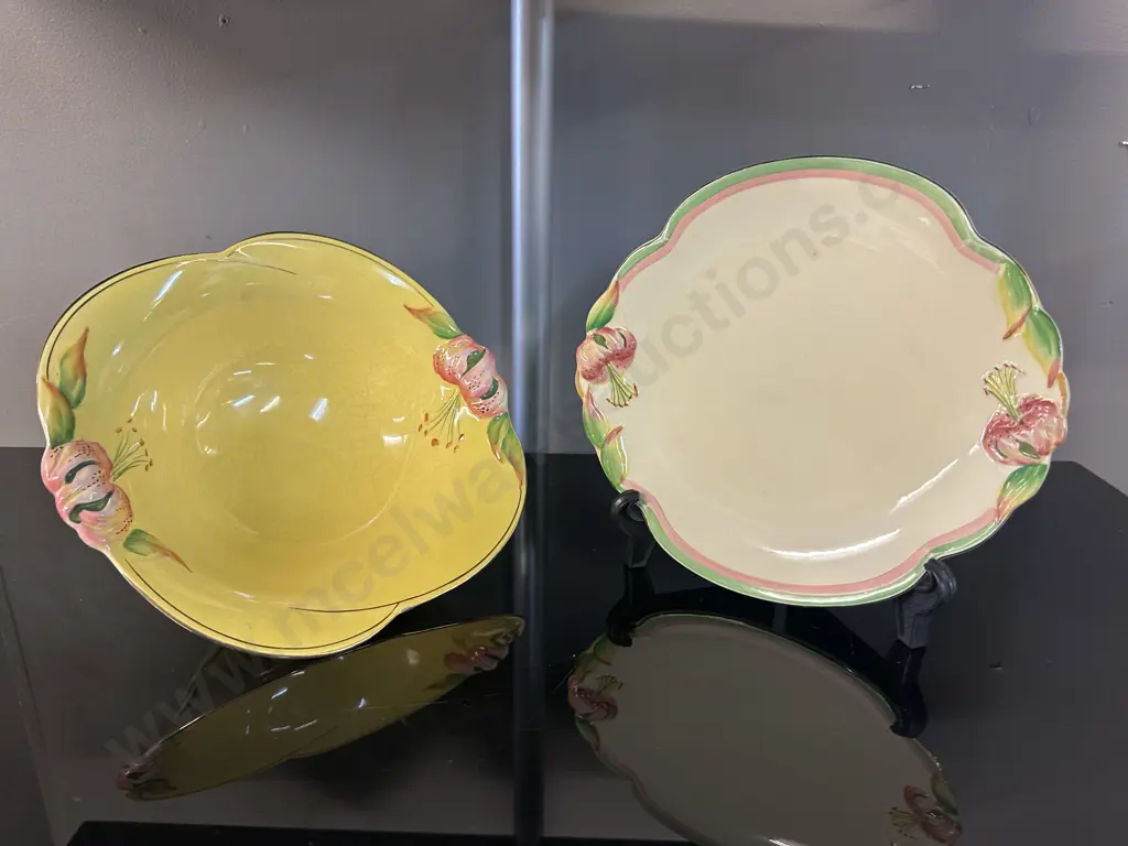 Royal Winton Grimwades Yellow Footed Serving Bowl & Plate Image 1++