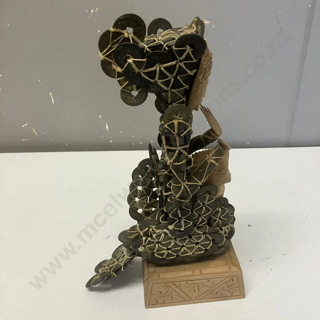 Vintage Balinese Kepeng Coin Statue. H30cm (As Found Condition) Image 1++