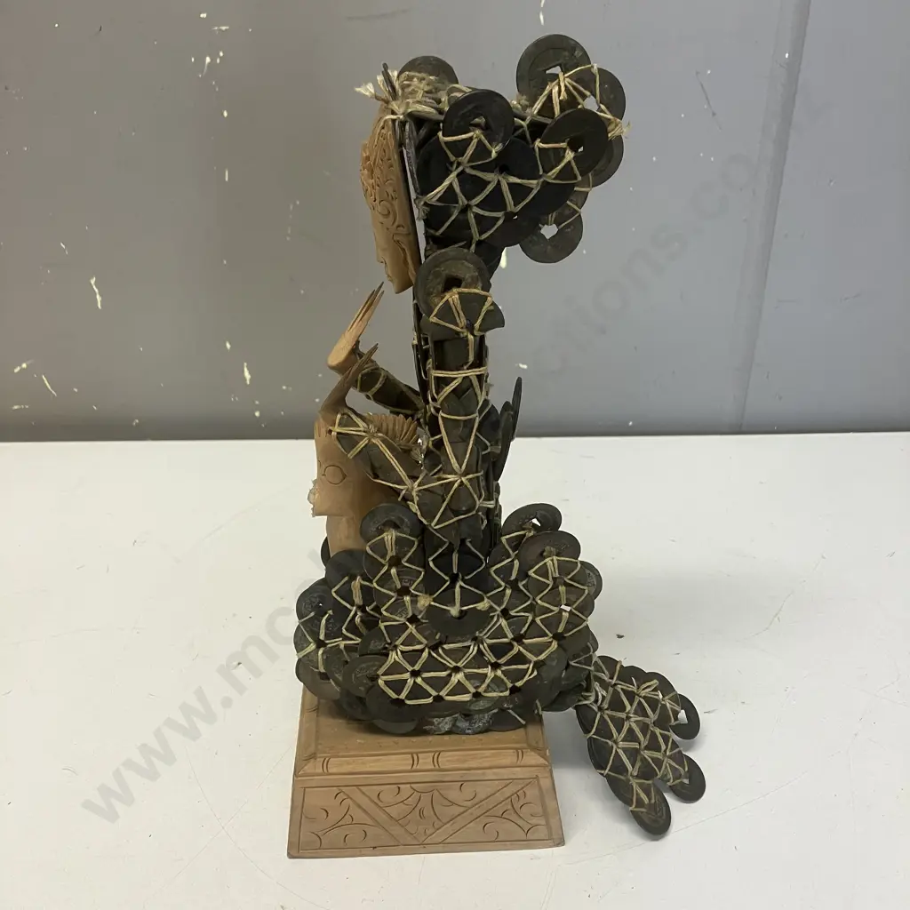 Vintage Balinese Kepeng Coin Statue. H30cm (As Found Condition) Image 1++