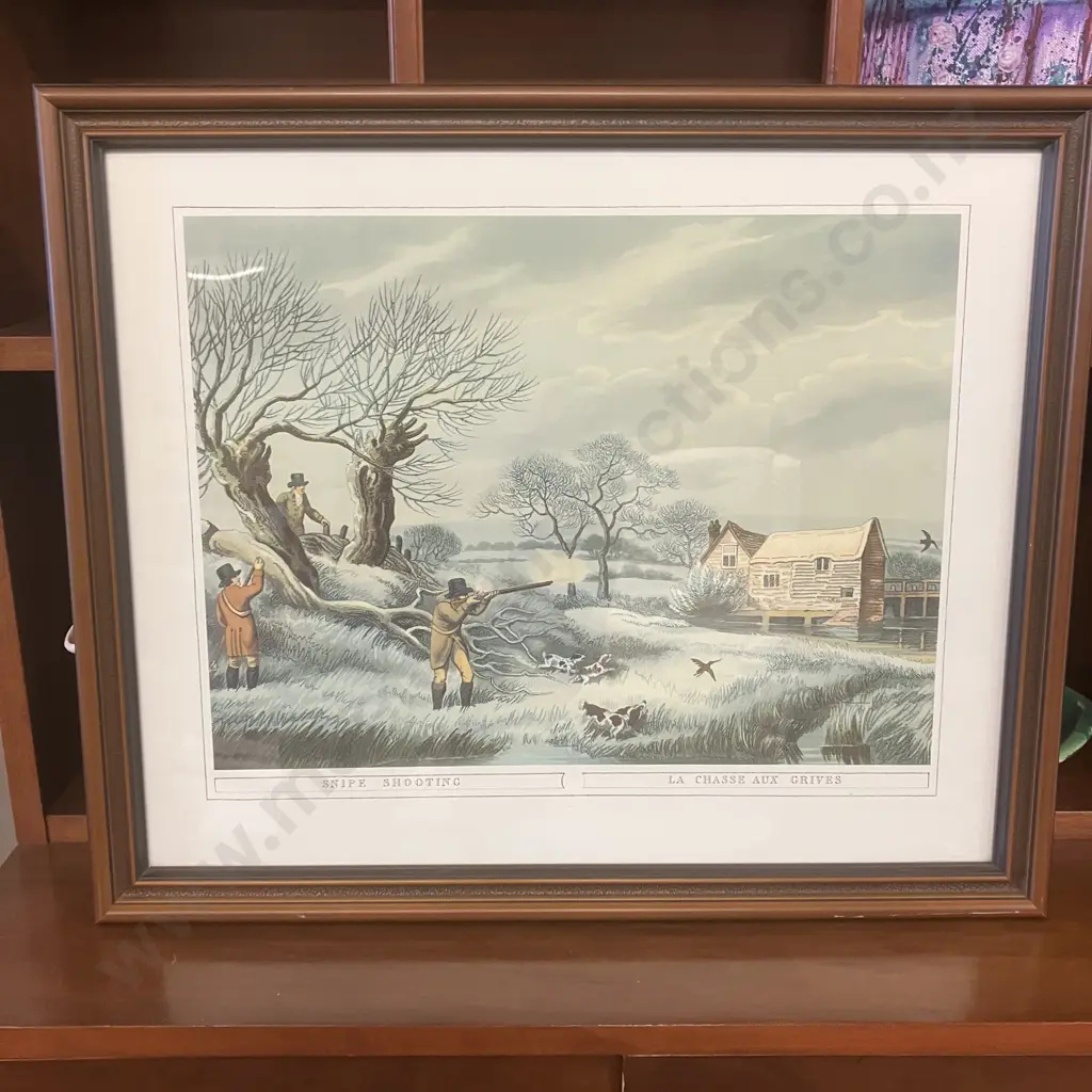 Samuel Howitt 'Snipe Shooting - La Chase Aux Grives' Framed Print. 45.5 x 55.5cm Image 1++