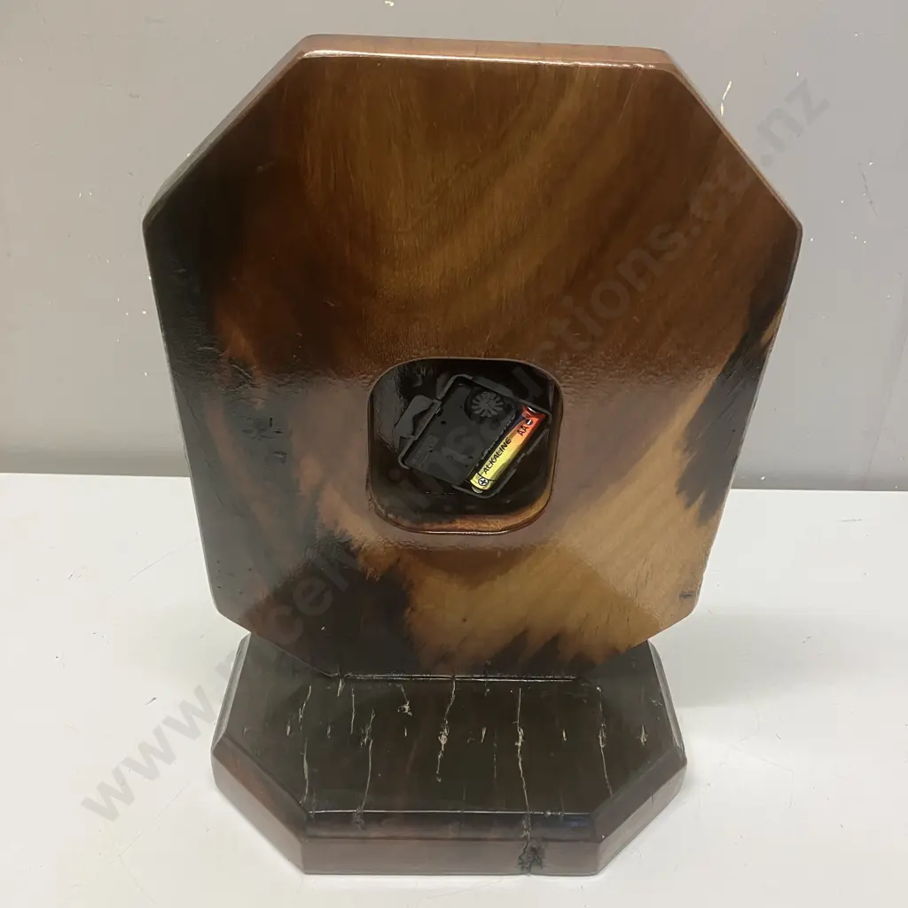 Vintage African Wood Backwards Mantle Clock. 35 x 24cm Image 1++
