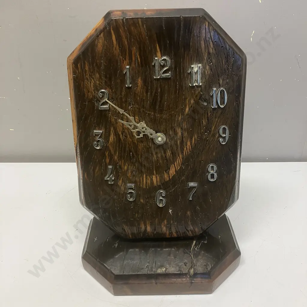 Vintage African Wood Backwards Mantle Clock. 35 x 24cm Image 1++