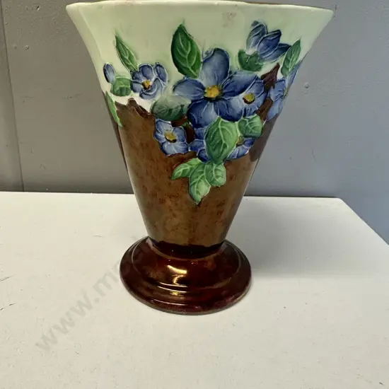 Maling Blossom Bough Thumbprint Art Deco Lustre Ware Vase H17cm.
