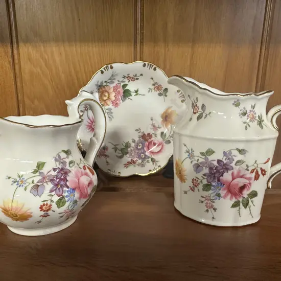 Royal Crown Derby Poises Creamers & Demi Dish
