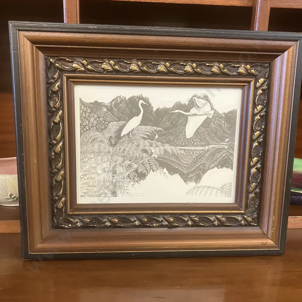 Rei Hamon (1921 - 2008) 'Return To Still Waters' No 125 1978 Framed Print. 27 x 33cm Image 1++