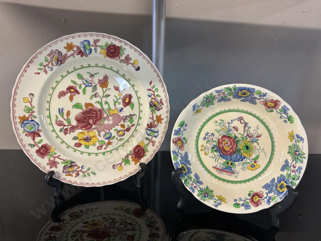 Antique Masons Ironstone Regency Pattern Plate & Strathmore Bowl Image 1++