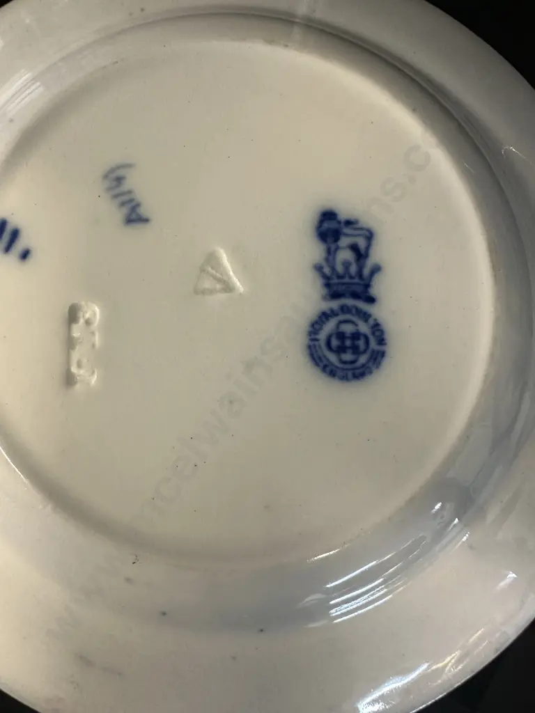 Circa 1920 Royal Doulton Blue Rose Flow Small Plates Dia14cm. Image 1++