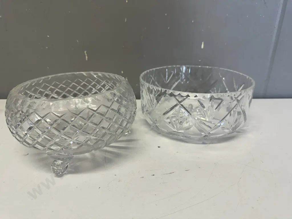 Vintage Crystal Bowls Including Tri Footed Image 1++
