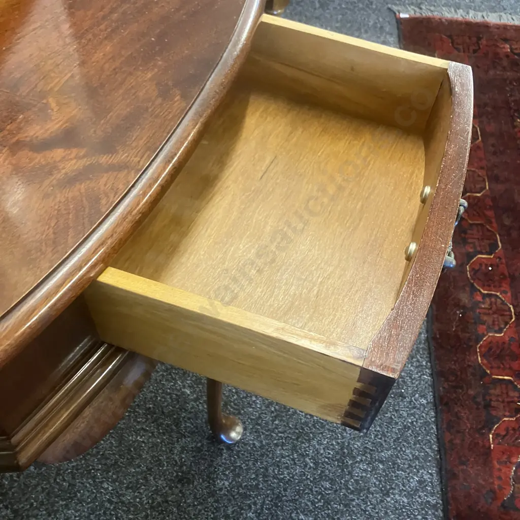Mahogany Queen Anne Style Console Table, Single Drawer. H73 W91 D41cm Image 1++