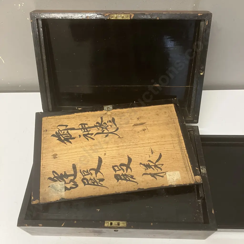 Antique Lacquered Writing Slope With Key (As Found Condition) Image 1++