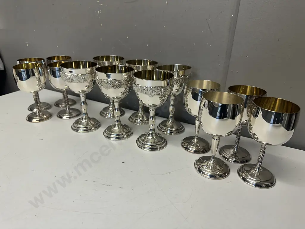 Vintage Silver Plated Wine Goblets Including Johnson & Sherwood Image 1++