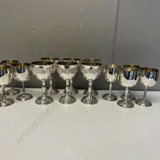 Vintage Silver Plated Wine Goblets Including Johnson & Sherwood