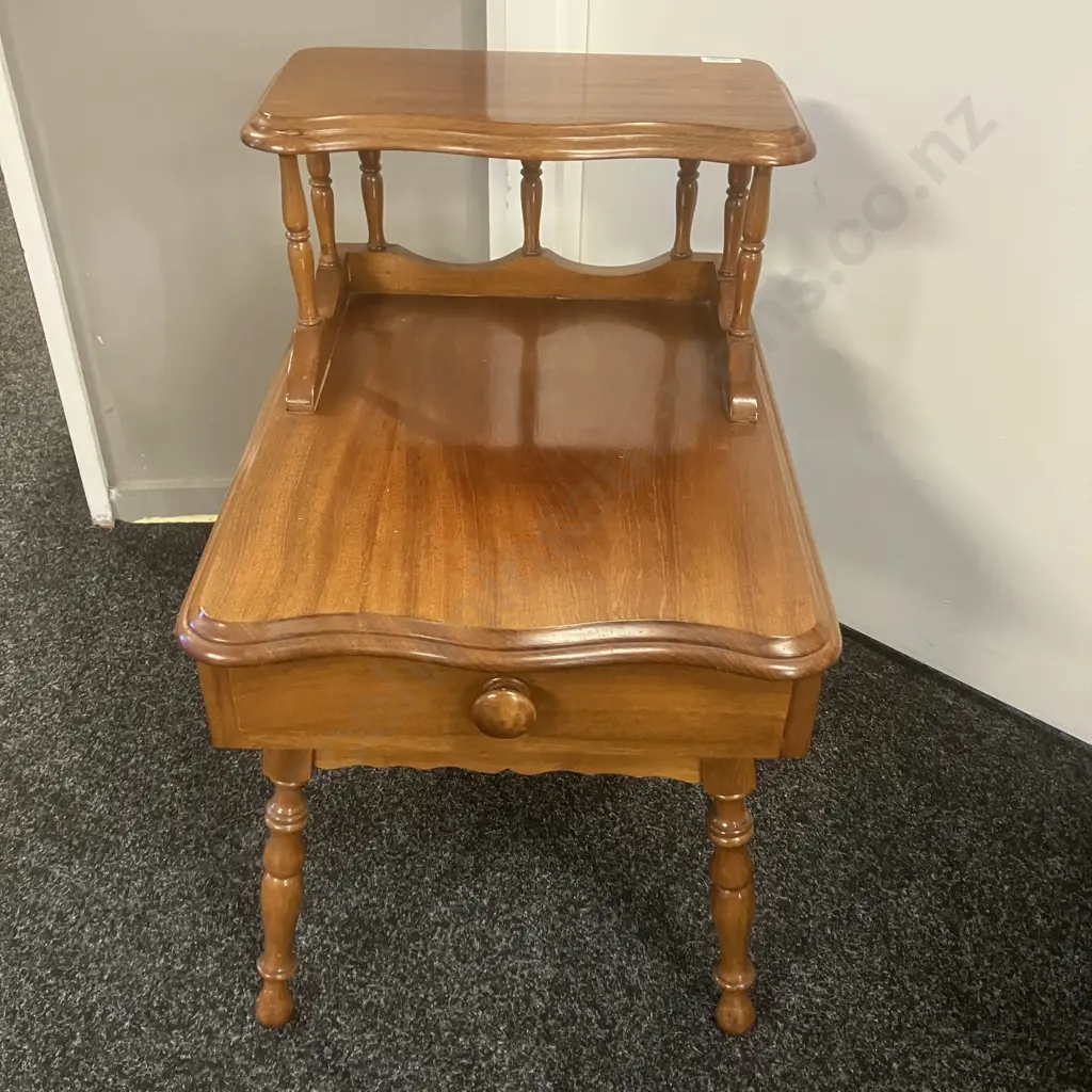 Mahogany Telephone Table, Single Drawer. H61 W40 D50cm Image 1++