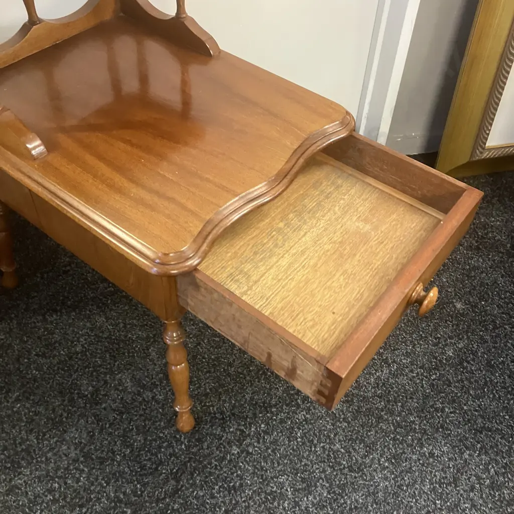 Mahogany Telephone Table, Single Drawer. H61 W40 D50cm Image 1++