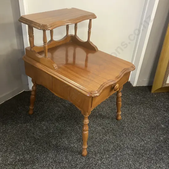 Mahogany Telephone Table, Single Drawer. H61 W40 D50cm