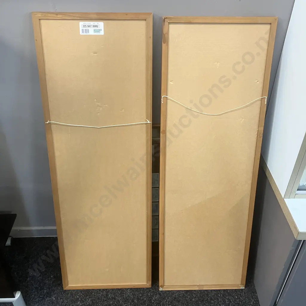 Wood Framed Wall Mirrors. 110 x 37.5 & 109.5 x 37cm Image 1++