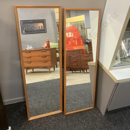 Wood Framed Wall Mirrors. 110 x 37.5 & 109.5 x 37cm