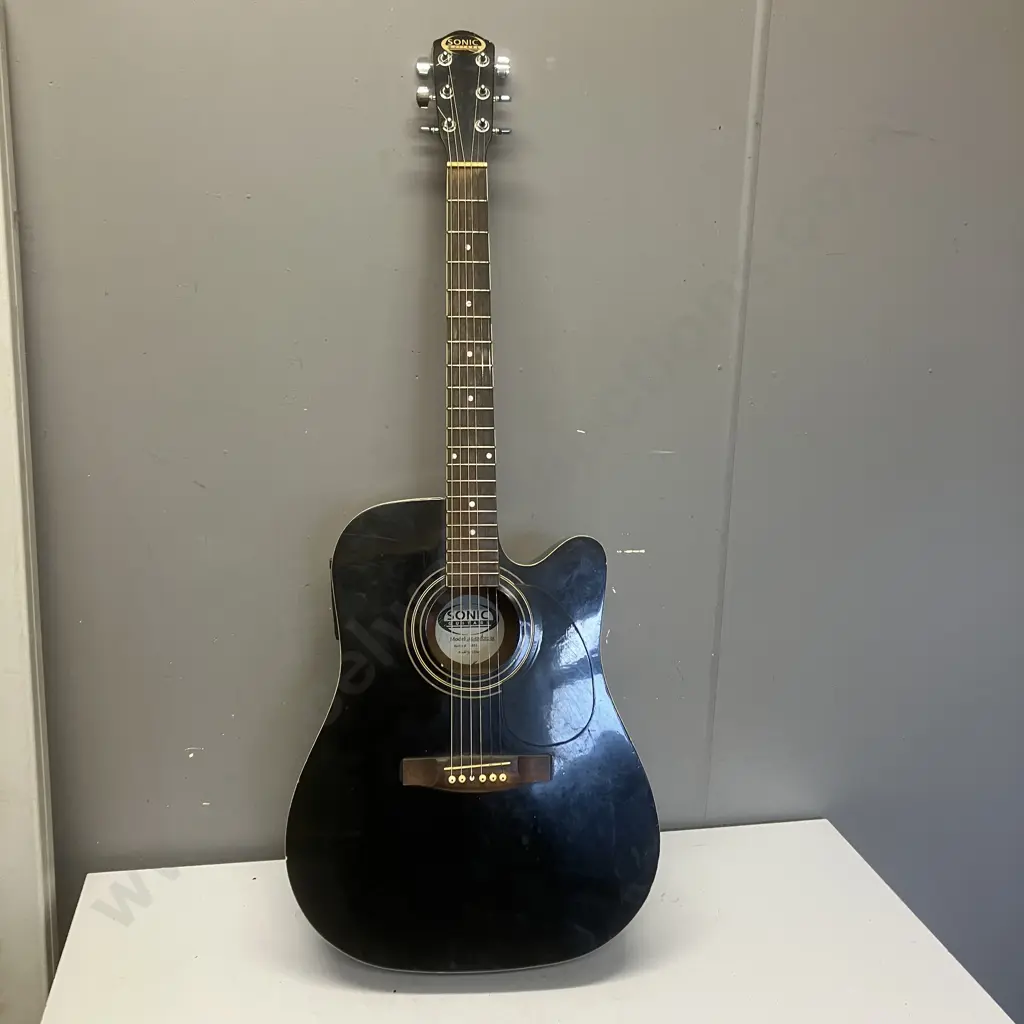 Black Sonic Acoustic Guitar Model JAG-6200CLQ-BK Image 1++