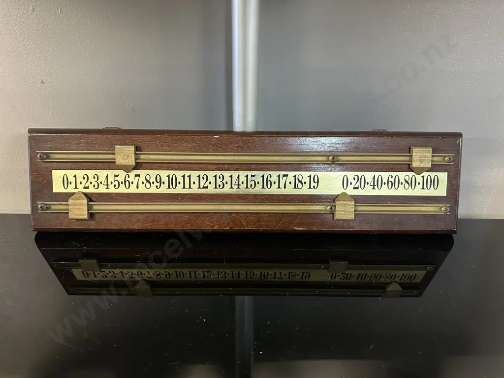Vintage Oak Wood & Brass Snooker Score Board Image 1++