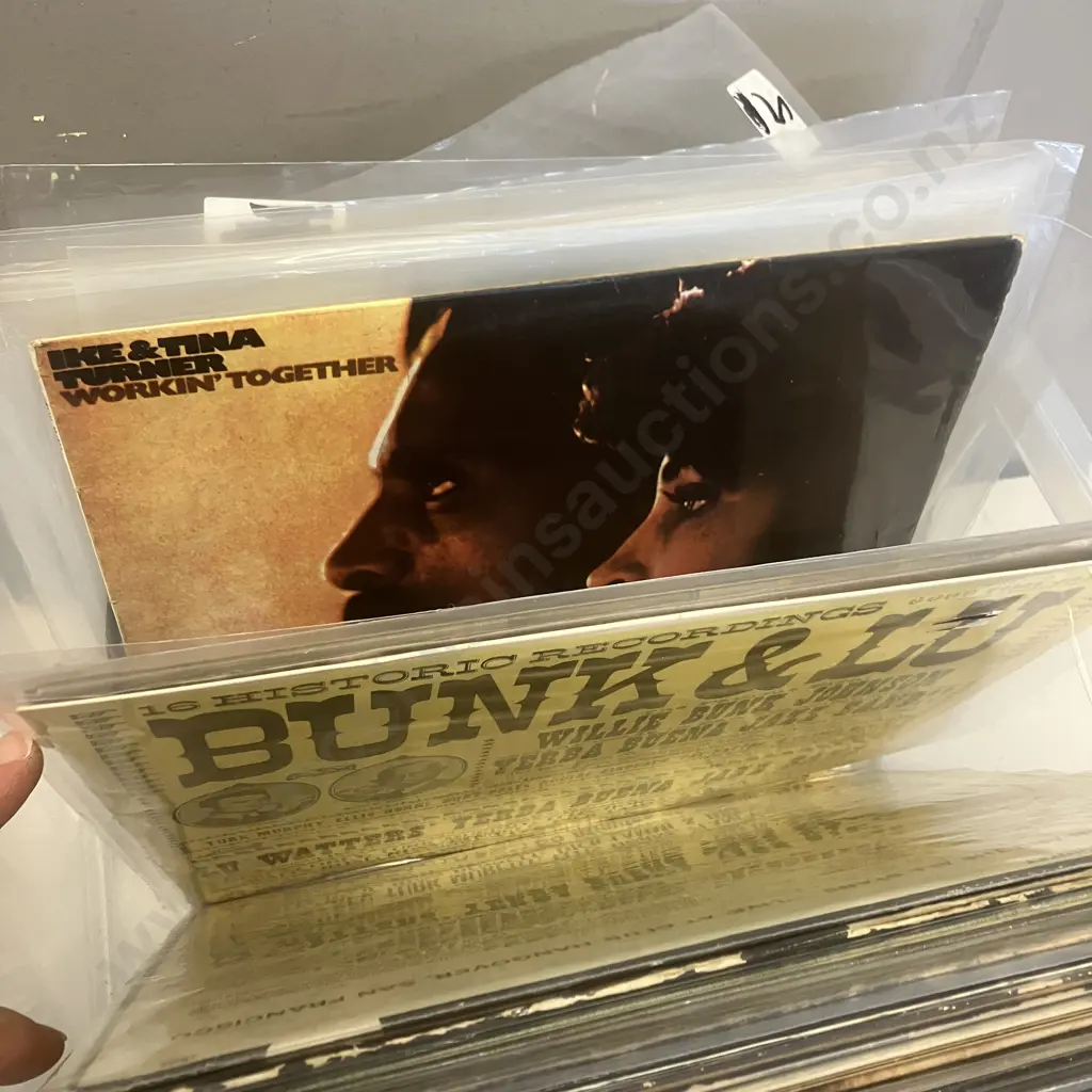 Clear Bin of 43 Vinyl LPs Image 1++