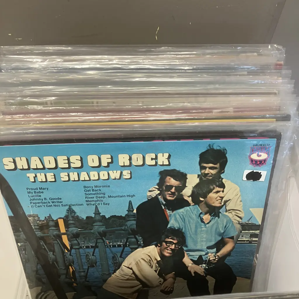 Clear Bin of 50 Vinyl LPs Image 1++