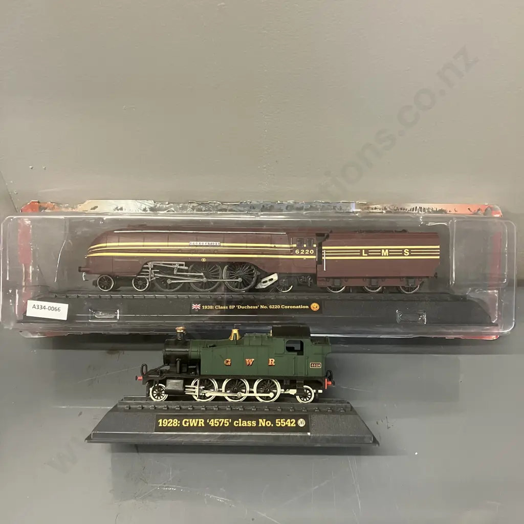1928 GWR '4575' Class No.5542 & 1938 Class 8P 'Duchess' No.6220 Coronation Locomotives - 1:76 Scale Static Models Image 1++