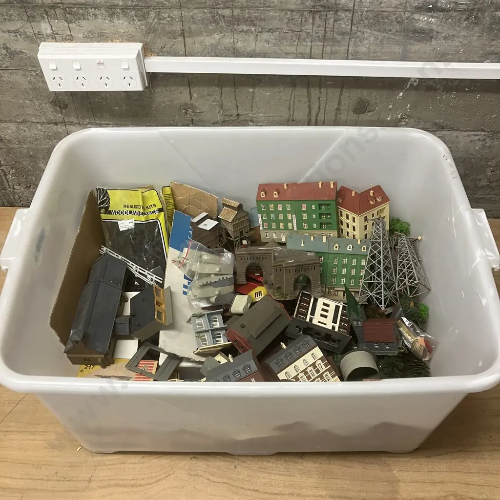 Large Assortment Model Railway Buildings, Trees Etc Image 1++