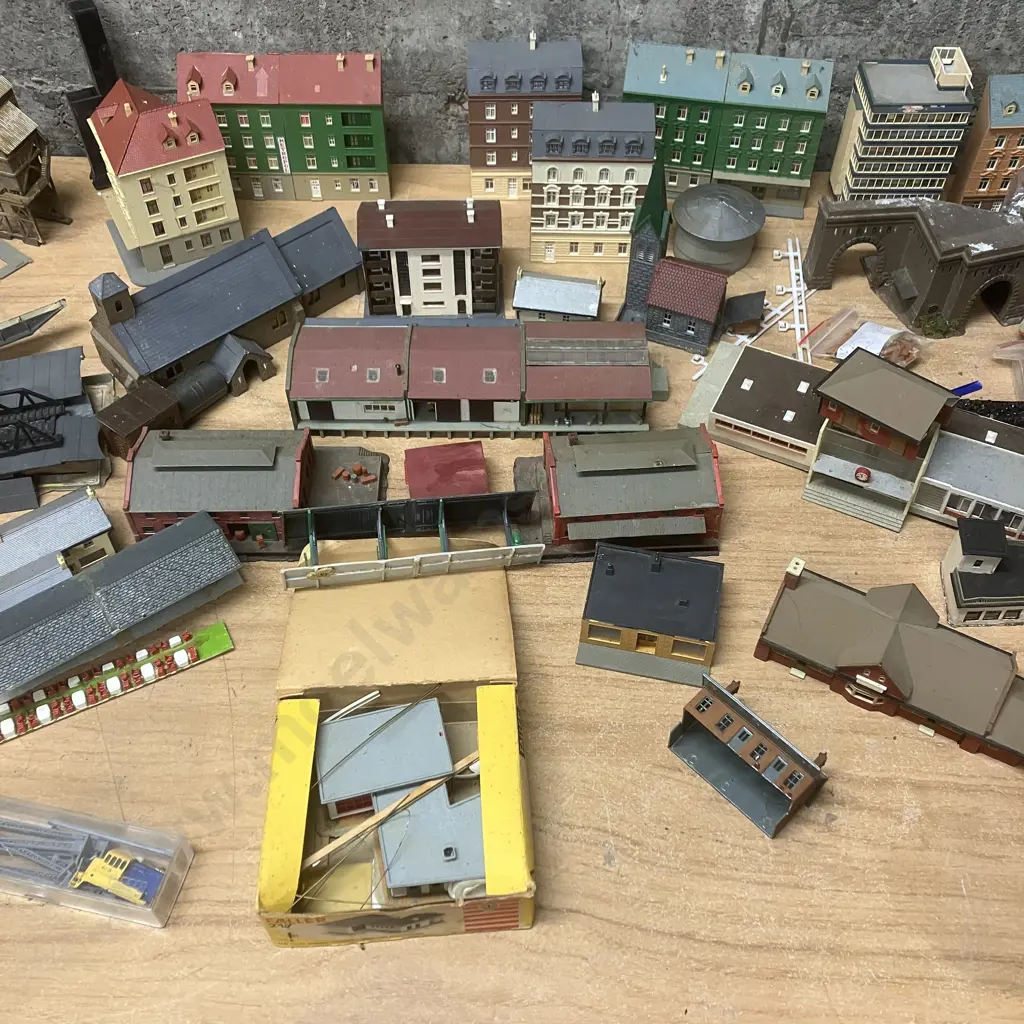 Large Assortment Model Railway Buildings, Trees Etc Image 1++