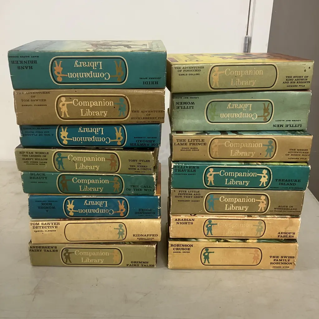 Vintage 1960's Companion Library Books - Lot of 30 Classic Children's Titles, (15 x Double Hardcover) Image 1++