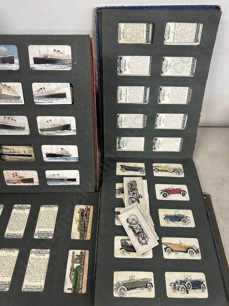 Selection Of 'The Three Castles' Cigarettes Picture Albums Including Cars, Trains Etc Image 1++