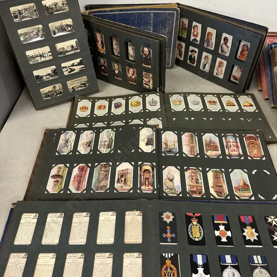 Selection Of 'The Three Castles' Cigarettes Picture Albums Including Medals, Wills Cigarettes Etc