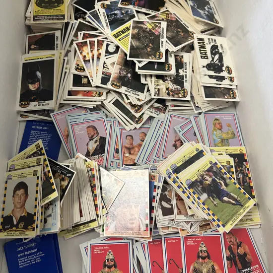 Large Selection Of Various Trading/Collectors Cards Including Batman, Sports, Superstars Of Wrestling Etc