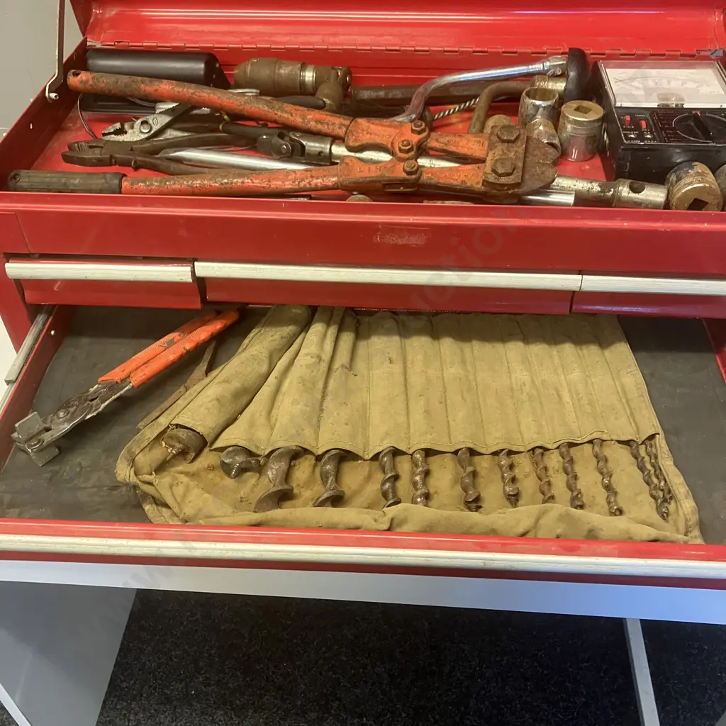 Red Metal 6 Drawer Tool Chest With Tools Image 1++