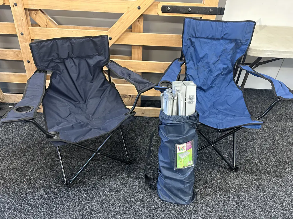 Aluminium  Camp Table & Fold Up Camp Chairs  Image 1++