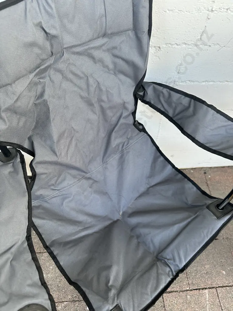 Pair Of Camping Chairs Grey With Bags Image 1++