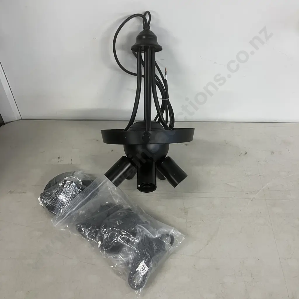 Black 5 Bulb Light Fitting Image 1++